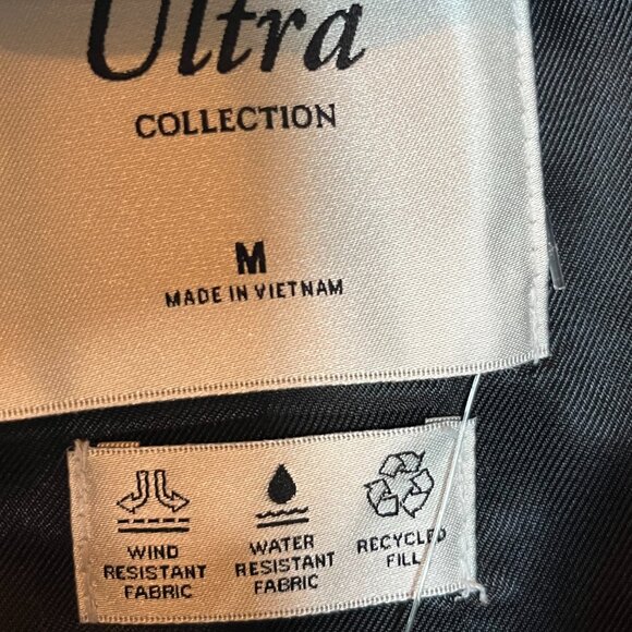 Abercrombie & Fitch Faux Fur Collar Mini Ultra Puffer Black Women's Medium - Picture 11 of 16